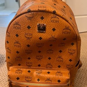 🤎MCM STARK CLASSIC backpack visetos Large Cognac🤎